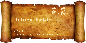 Piringer Rudolf névjegykártya
