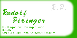 rudolf piringer business card